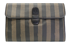 Vintage Pequin Stripe Pouch, Canvas, Tobacco, 03416, 3*